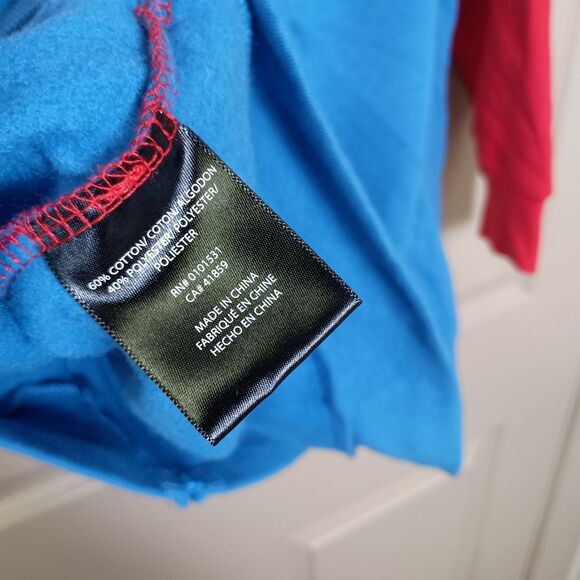 Nintendo Supermario Mario Style Boys XL Zip Up Hoodie NWT Red Blue - Picture 5 of 5